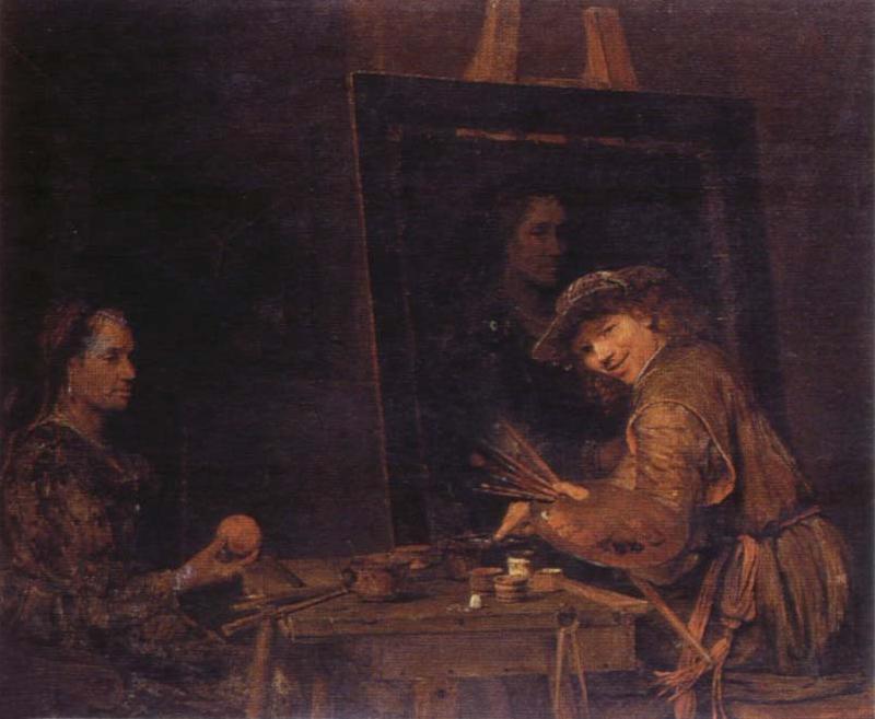 REMBRANDT Harmenszoon van Rijn Self-Portrait Laughing France oil painting art